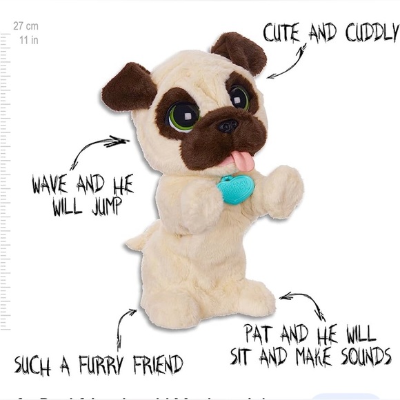 FurReal Friends JJ My Jumpin' Pug Puppy Pet Dog Interactive Toy Plush Ha… - Picture 5 of 7